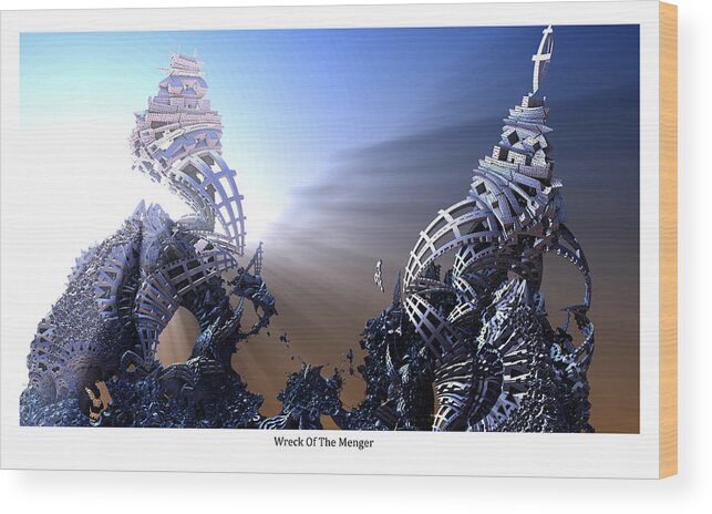 Mandelbulb 3d Wood Print featuring the digital art Wreck Of The Menger by Hal Tenny
