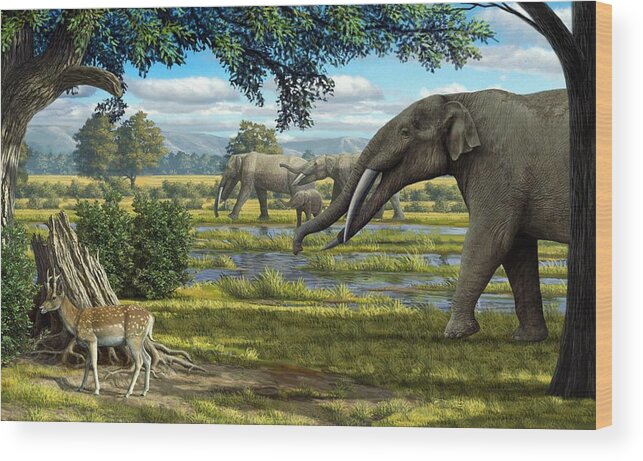 Wildlife Of The Miocene Era, Artwork Wood Print by Mauricio Anton - Pixels