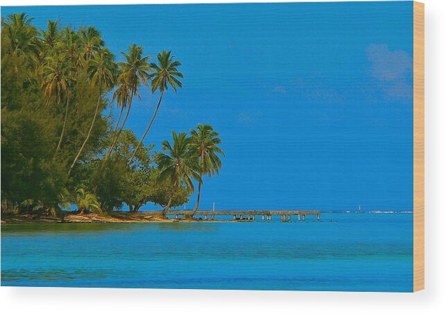 French Polynesia Wood Print featuring the photograph Coconuts Anyone by Eric Tressler
