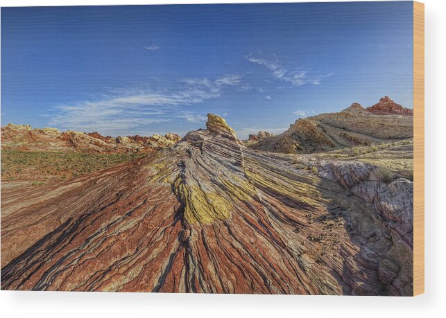 Hdr Wood Print featuring the photograph Contemplative Movement by Stephen Campbell