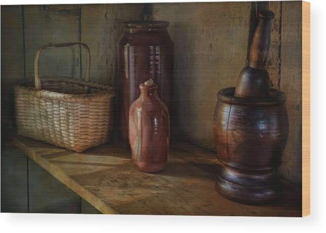 Country Wood Print featuring the photograph Country Cupboard by Robin-Lee Vieira