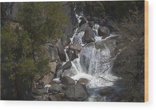 Landscape Wood Print featuring the photograph Mountain Cataract in Yosemite by Gregory Scott