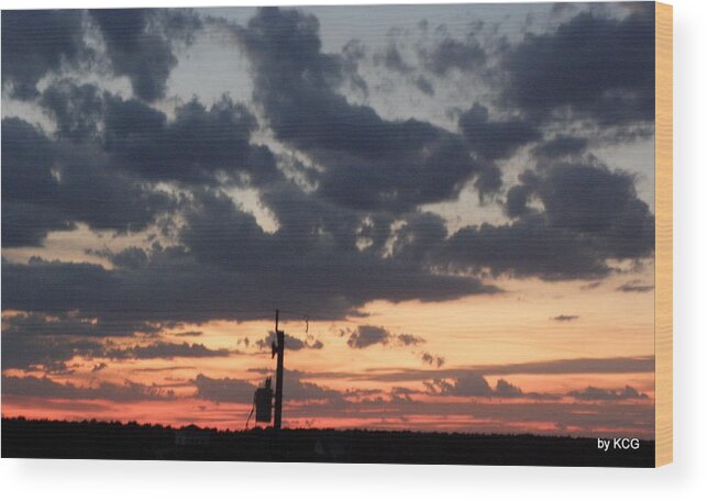 Sunset Wood Print featuring the photograph Sunset over the Outer Banks by Kim Galluzzo