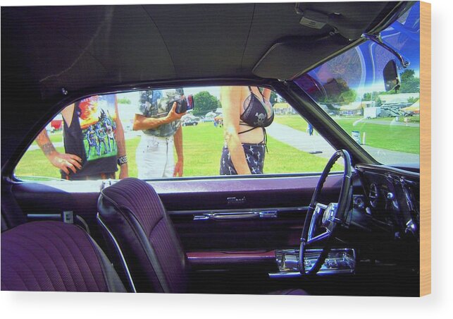 Tattoo Wood Print featuring the photograph Tattoed Strangers At A Car Show by Don Struke