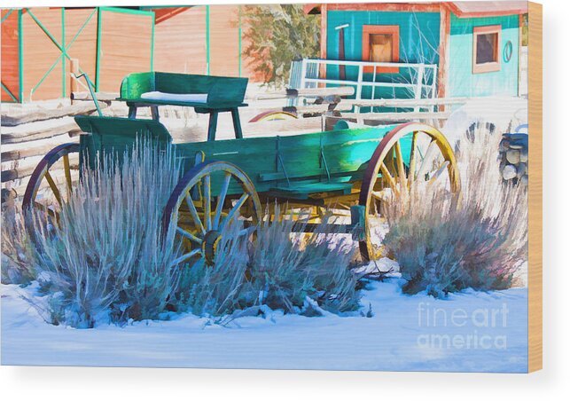 Ranch Wagon Wood Print featuring the digital art Waiting Wagon by L J Oakes