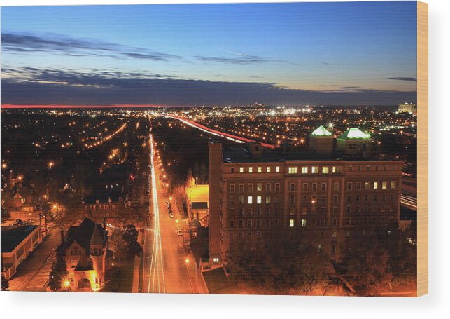 St. Louis Wood Print featuring the photograph West from Compton Water Tower by Scott Rackers
