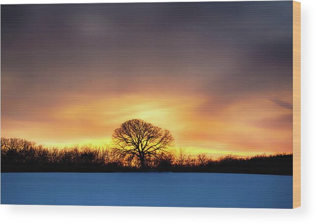  Wood Print featuring the photograph Fire In The Sky by Dan Hefle