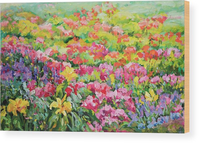 Flowers Wood Print featuring the painting Floral Garden #2 by Ingrid Dohm