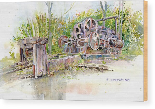 Old Nostalgic Painting Wood Print featuring the painting Rusting Relic #1 by P Anthony Visco