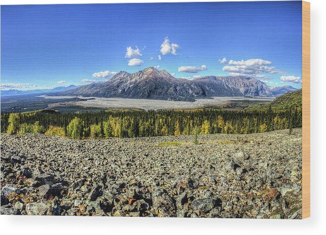 Alaska Wood Print featuring the photograph Sourdough Peak by Fred Denner