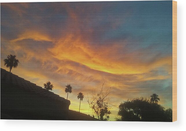 Landscape Wood Print featuring the photograph Water Colored Sky #2 by Jay Milo