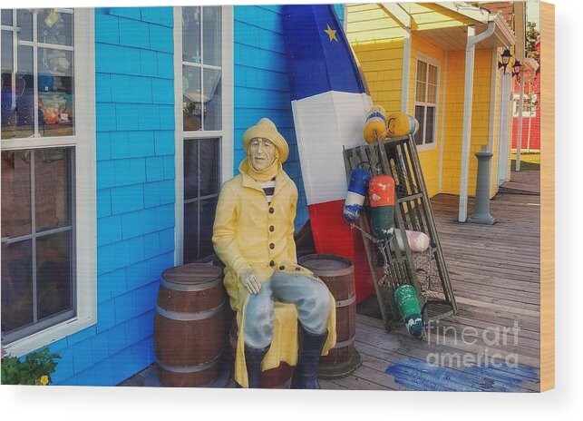 Acadia Wood Print featuring the photograph Acadian Fisherman, Prince Edward Island, Canada by Mary Capriole