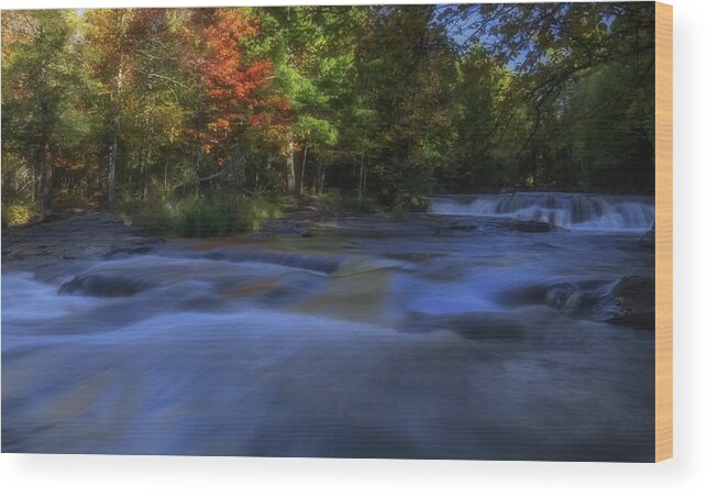 Autumn Wood Print featuring the photograph Autumn At Bond Falls by Heather Kenward