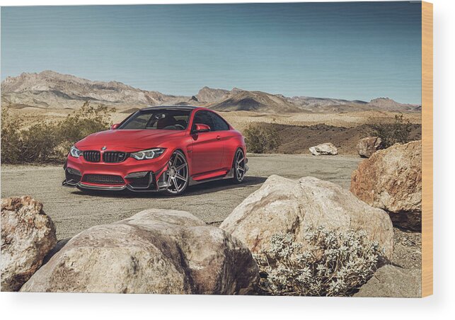 Bmw Wood Print featuring the photograph B M W M4 by Movie Poster Prints