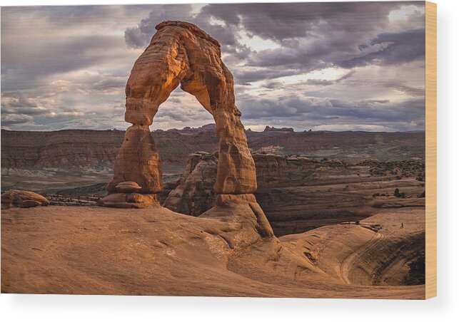 Delicate Arch Wood Print featuring the photograph Delicate Glow by Ryan Smith