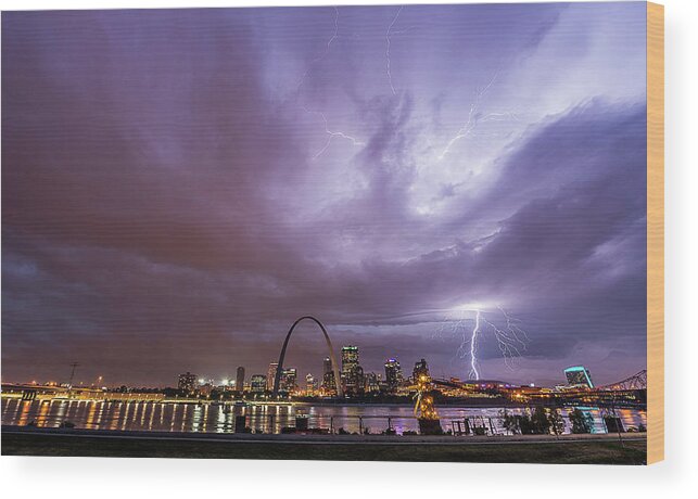 St. Louis Wood Print featuring the photograph Electric Gateway by Marcus Hustedde