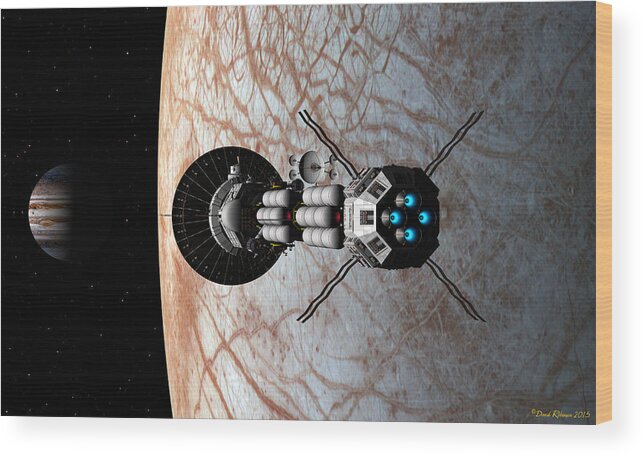 Spaceship Wood Print featuring the digital art Europa insertion by David Robinson