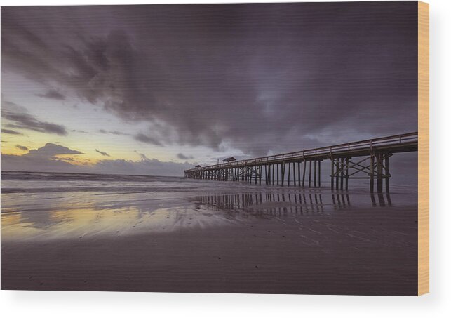 Big Talbot Island Wood Print featuring the photograph Fernandina Beach Pier by Peter Lakomy
