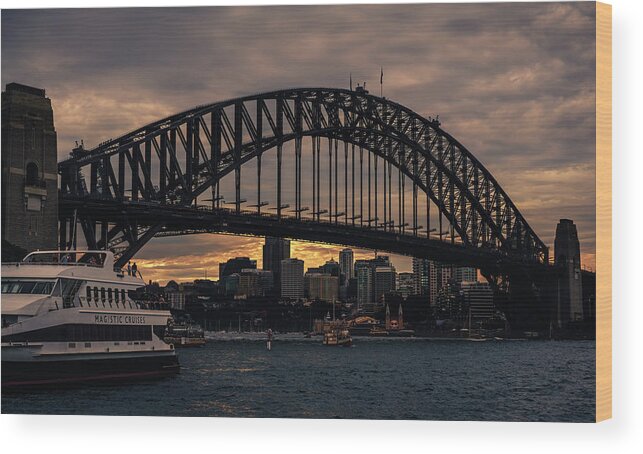 Australia Wood Print featuring the photograph Full Harbour Bridge by Nisah Cheatham