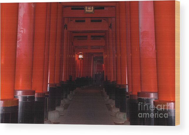 Columns Wood Print featuring the photograph Fushimi Inari Taisha, Kyoto Japan 3 by Perry Rodriguez