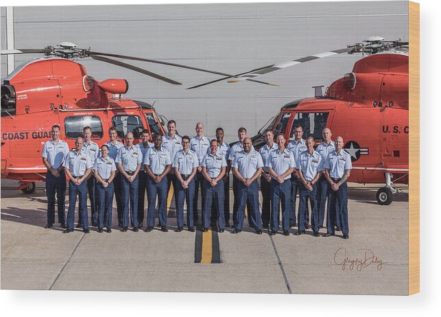 Us Coast Guard Air Station New Orleans All Hands Unit Photo Shoot Wood Print featuring the photograph Group 2 by Gregory Daley MPSA