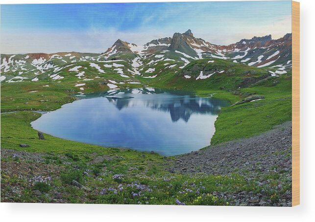 San Juan Mountains Wood Print featuring the photograph Ice Lake Panorama by Wasatch Light