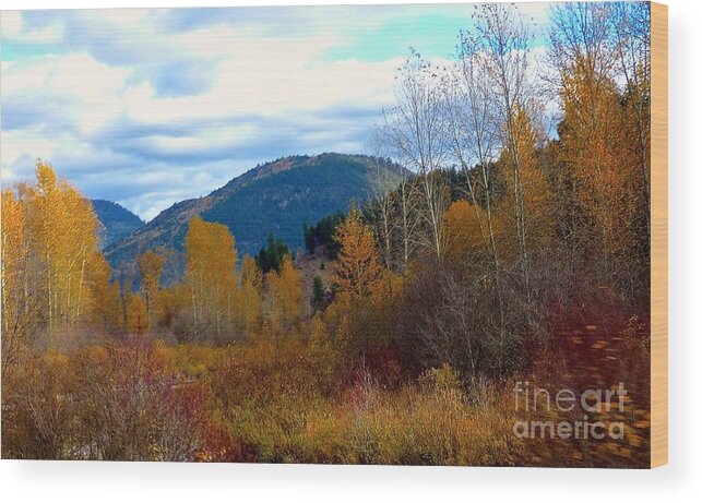 Fall Wood Print featuring the photograph Idaho Fall Foliage by Jean Wright