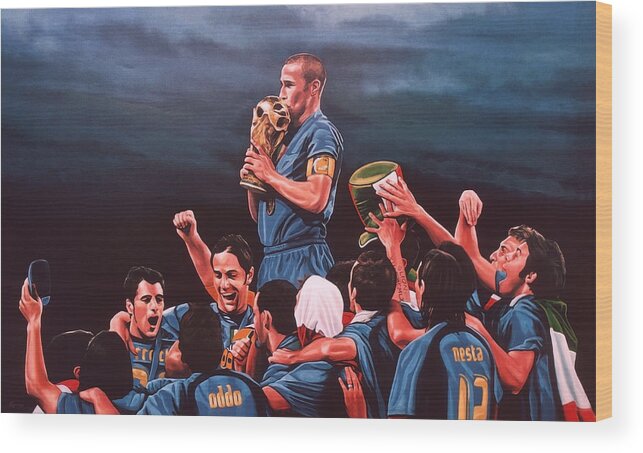 Italia Wood Print featuring the painting Italia the Blues by Paul Meijering
