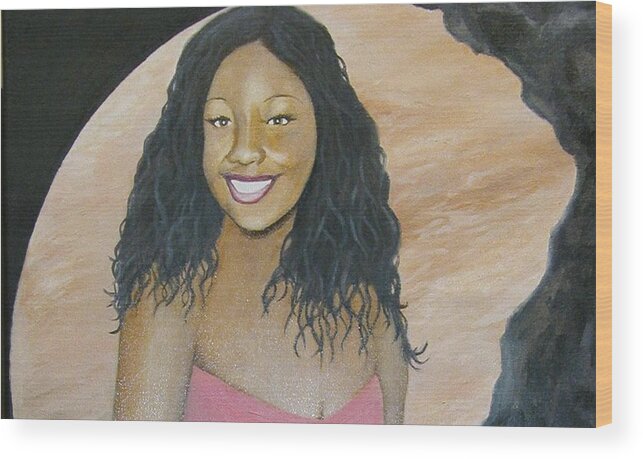 Portrait Wood Print featuring the painting Kristy Aphrodite of Venus by Angelo Thomas
