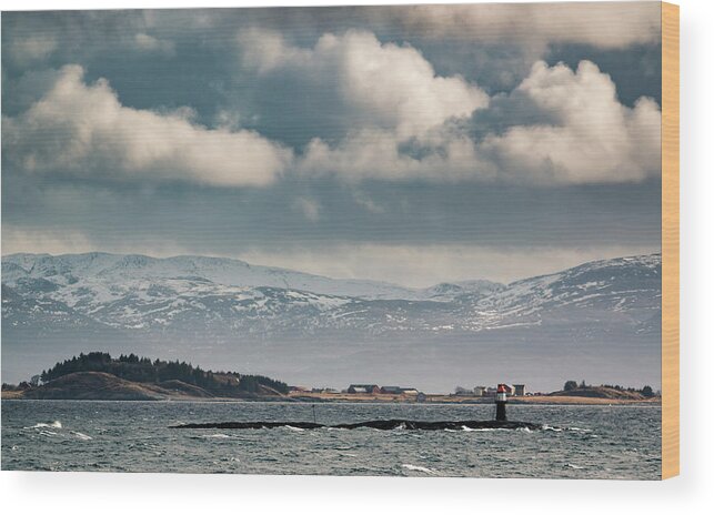 Landscape Wood Print featuring the photograph Lighthouse Near Nes Norway by Adam Rainoff