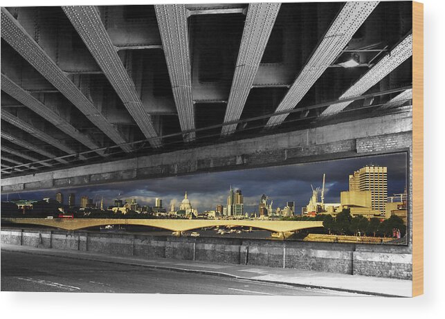 London Wood Print featuring the photograph London Bridge under the Bridge by David French
