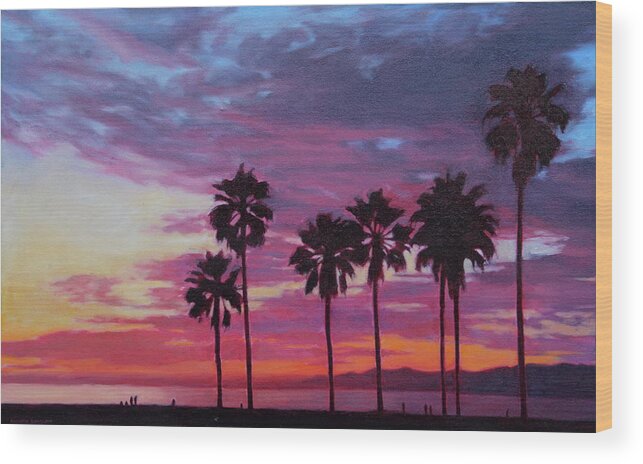 Los Angeles Wood Print featuring the painting Lush by Andrew Danielsen