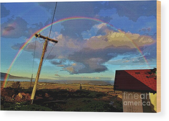 Rainbow Wood Print featuring the photograph Morning Rainbow Over Kalaupapa by Craig Wood