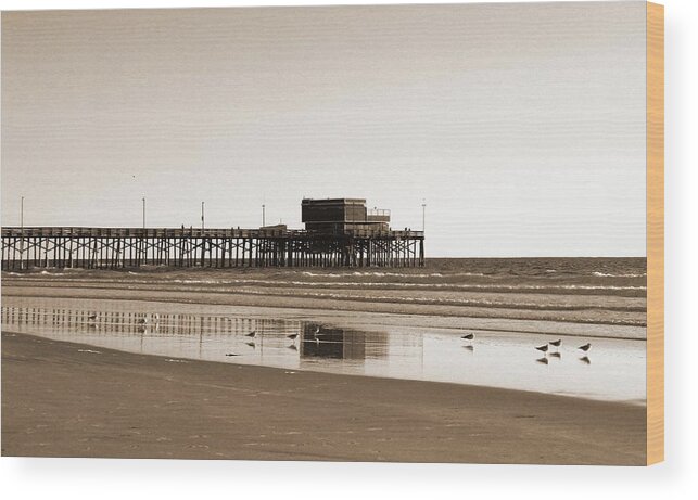 Newport Beach Wood Print featuring the photograph Newport Beach Pier by Everette McMahan jr