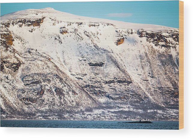 Jettan Wood Print featuring the photograph Nordtasholmen Lighthouse Lyngenfjord Troms Norway by Adam Rainoff