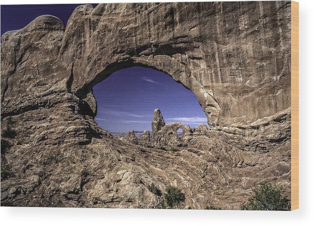 Utah Wood Print featuring the photograph North Window, Arches by Gary Shepard
