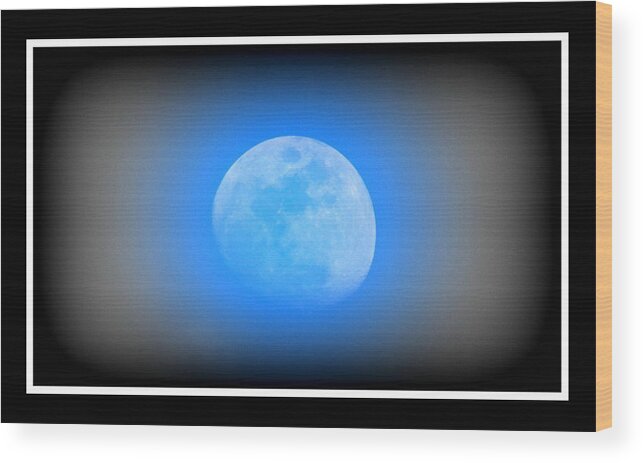 Wood Print featuring the photograph Once In A Blue Moon by Kimberly Woyak