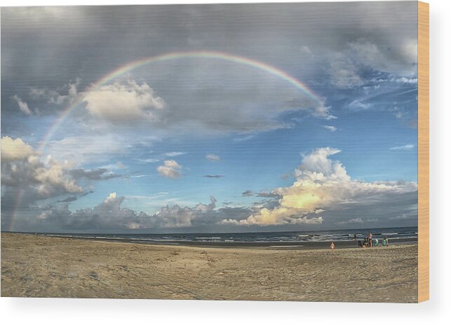 Rainbow Wood Print featuring the photograph Rainbow Over Ocean by Patricia Schaefer