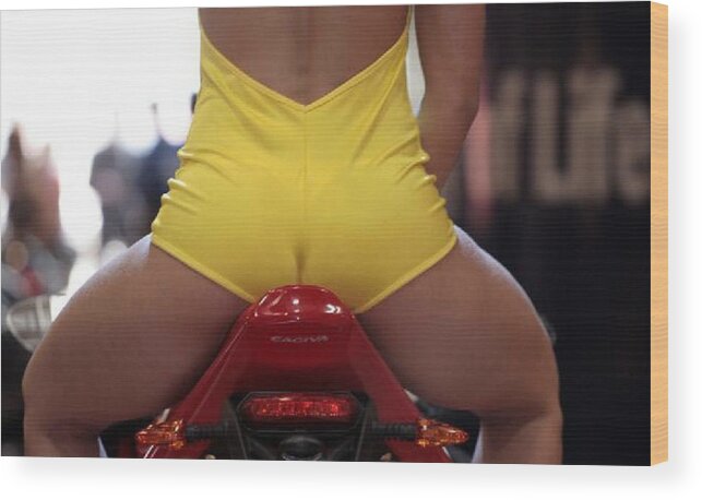 Motorcycle Wood Print featuring the photograph Rear View by Lawrence Christopher