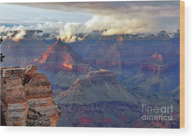 Creation Wood Print featuring the photograph Rocks Fall into Place by Debby Pueschel
