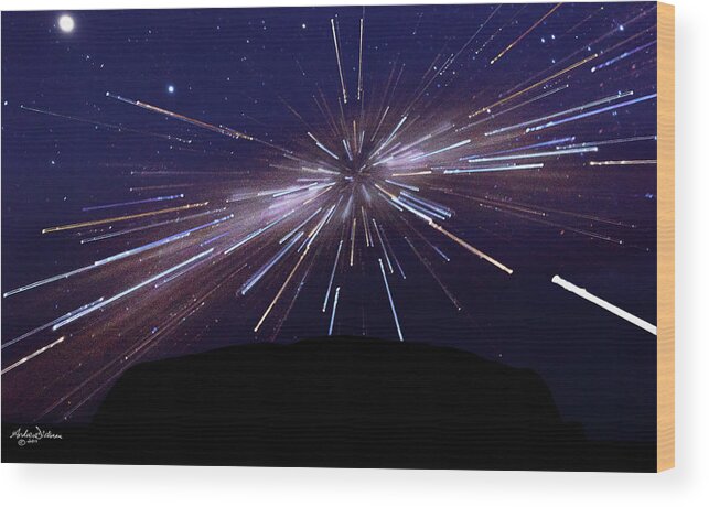 Stars Wood Print featuring the photograph S T A R B U R S T by Andrew Dickman