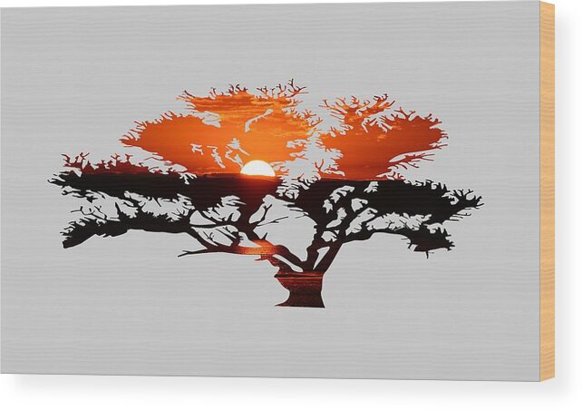 Tree Wood Print featuring the photograph Sunrise Tree by Whispering Peaks Photography