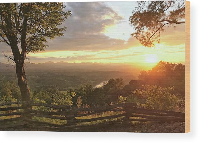 Sunset Wood Print featuring the photograph Sunset Over the Blue Ridge Mountains by Paul Schreiber