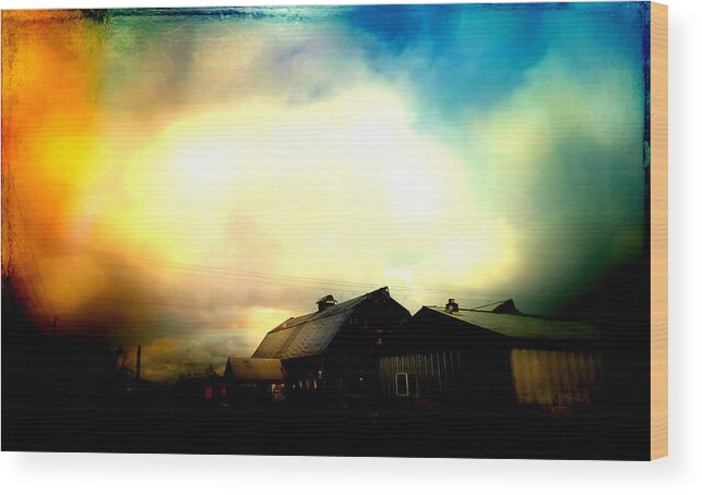 Barn Wood Print featuring the digital art The Dairy Barns by Cathy Anderson