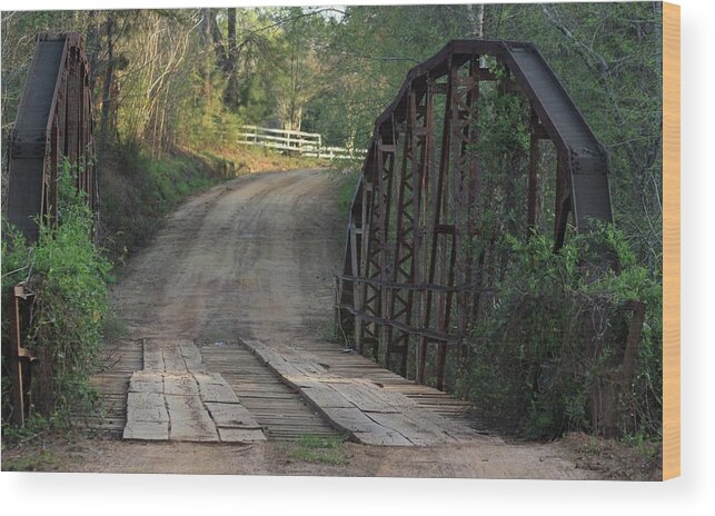 Bridge Wood Print featuring the photograph The Old Country Bridge by Kim Henderson