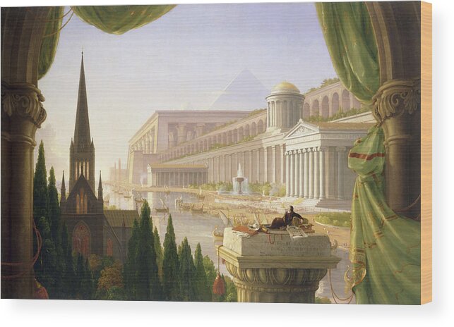 Thomas Cole Wood Print featuring the painting Thomas Cole by MotionAge Designs