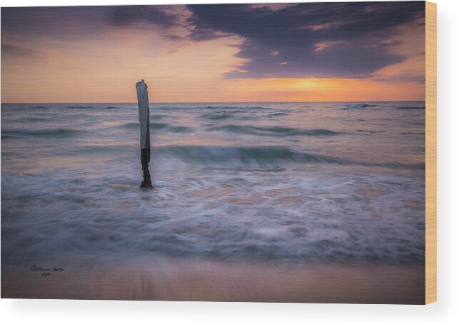 Sunset Wood Print featuring the photograph Vertical Strength by Marvin Spates