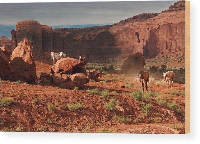 Horse Wood Print featuring the photograph Wild Horses by Jonas Wingfield