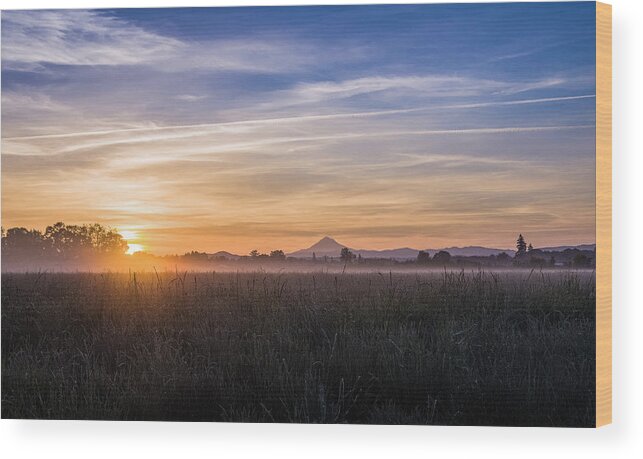 Sunrise Wood Print featuring the photograph Willamette Valley Sunrise by Steven Clark