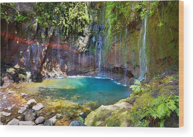 Landscape Wood Print featuring the photograph Levada 25 Fountains, Rabacal, Madeira #1 by Jan Wlodarczyk